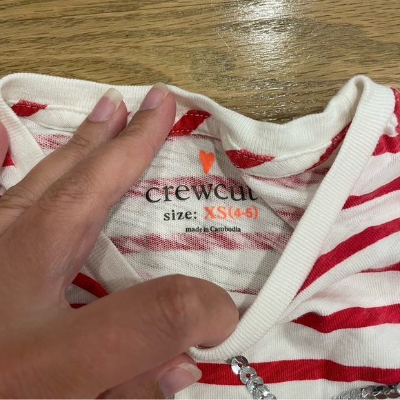 Crewcuts Striped Red and White Star Sequin T-Shirt - Picture 3 of 4